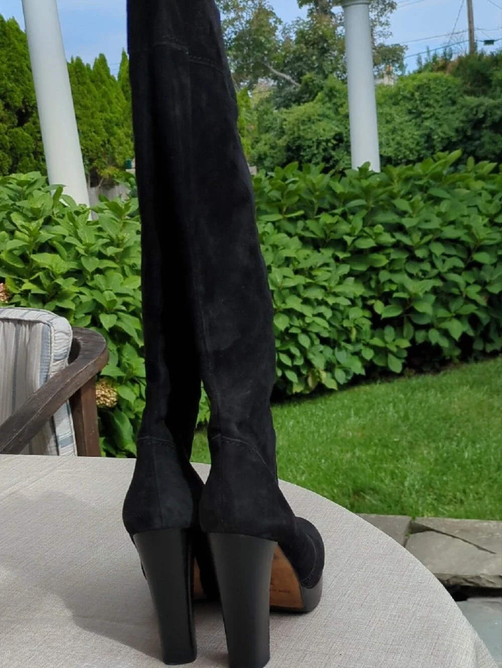 Michael Kors Black Suede High Heel Knee-High Boots